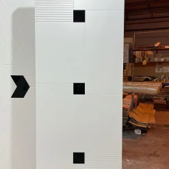 درب MDF سفید مدرن مدل هندسی مشکی کد 30649