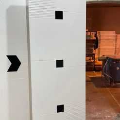 درب MDF سفید مدرن مدل هندسی مشکی کد 30649