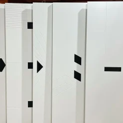 درب MDF سفید مدرن مدل هندسی مشکی کد 30649