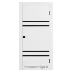 درب MDF سفید مدرن مدل نوار مشکی
