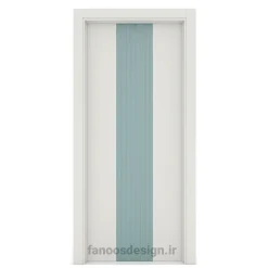 کدام جنس درب داخلی دوام بیشتری دارد؟ راهنمای خرید درب MDF، PVC و HDF 3 درب مدرن سفید با نوار ریبدار آبی
