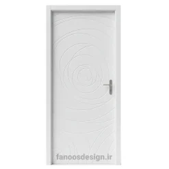 درب مدرن سفید طرح برجسته دایره‌ای