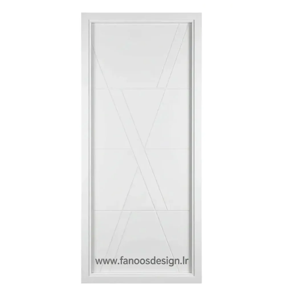 درب مدرن سفید با طراحی هندسی مینیمال کد 30318 1 درب مدرن سفید با طراحی هندسی