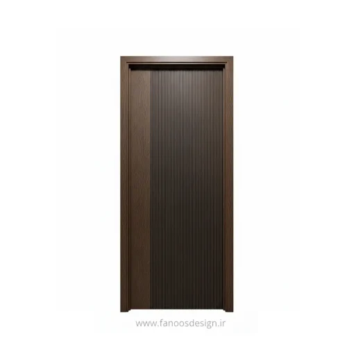 درب چوبی مدرن طرح شیار مشکی مدل گردویی کد 30290