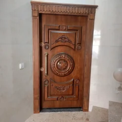 درب ضد سرقت کلاسیک با طرح هندسی مدل GridLine کد 30408 3 Modern wooden door with geometric 1 | فانوس دیزاین تولید کننده انواع درب اتاق ، ضد سرقت، درب ورودی و ضد آل