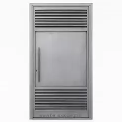 درب آهنی انباری مدل کرکره‌ای با رنگ نقره‌ای طوسی