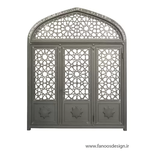 درب مسجدی فلزی طرح مشبک سنتی - کد 30212