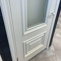 درب MDF سفید کلاسیک شیشهخور مدل الماسی کد 30283 8 درب MDF سفید کلاسیک شیشهخور مدل الماسی