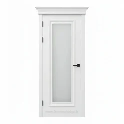 درب MDF سفید شیشه‌خور مدل فریم برجسته مدرن