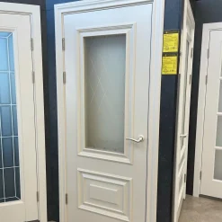 درب MDF سفید کلاسیک شیشهخور مدل الماسی کد 30283 9 درب MDF سفید کلاسیک شیشهخور مدل الماسی