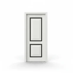 راهنمای انتخاب درب اتاق خواب برای خانههای کوچک و مدرن 9 درب اتاقی MDF سفید مدل کلاسیک دوبل با حاشیه مشکی