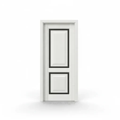 درب اتاقی MDF سفید مدل کلاسیک دوبل با حاشیه مشکی