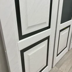 درب اتاقی MDF سفید مدل کلاسیک دوبل با حاشیه مشکی