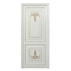 درب لوکس سفید با تزئینات طلایی مدل کلاسیک کد 30322