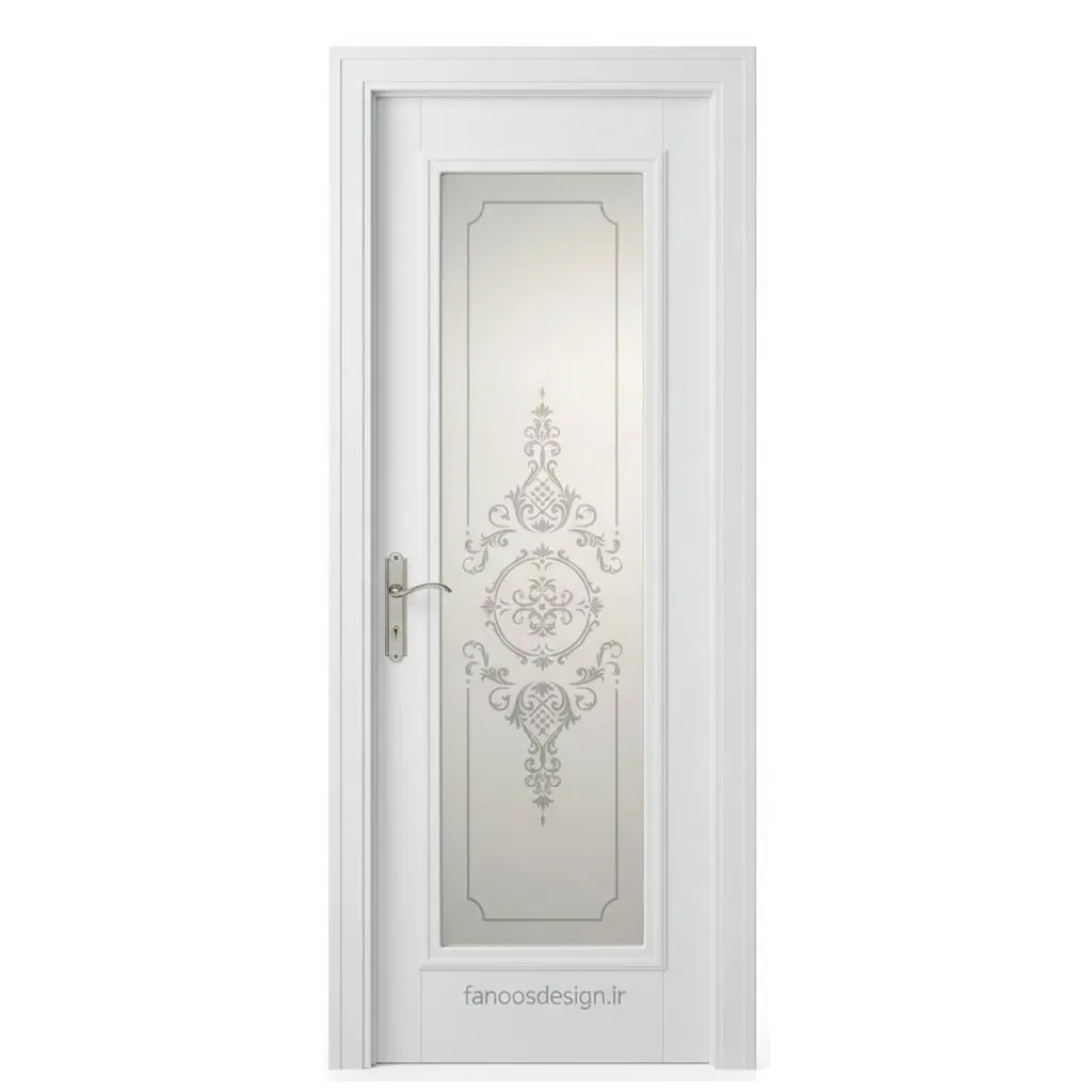 درب لوکس سفید با طراحی کلاسیک و شیشه سندبلاست کد 30563 1 درب لوکس سفید با طراحی کلاسیک و شیشه سندبلاست کد 30563