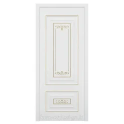 درب لوکس سفید با تزئینات طلایی مدل کلاسیک کد 30564