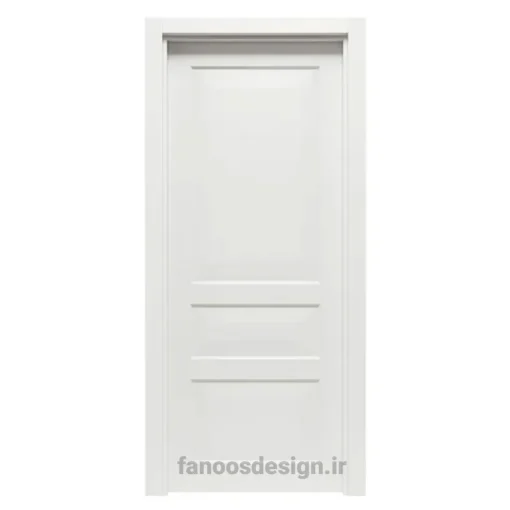 درب MDF نئوکلاسیک سفید با قاب ساده سه‌تکه کد 30297