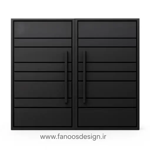 درب حیاط مدرن مشکی با طراحی مینیمال - کد 30182