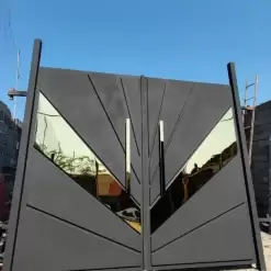 درب حیاط مدرن سفید طلایی - کد 30184