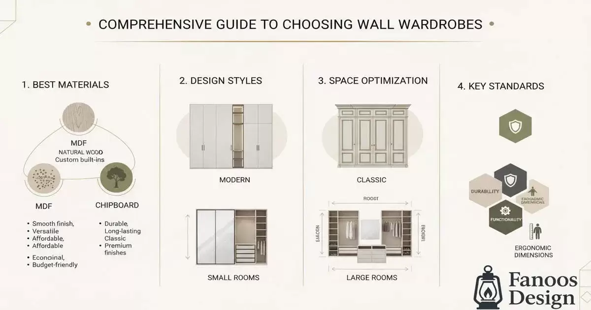 راهنمای جامع انتخاب کمد دیواری؛ بهترین متریال، طراحی، فضا و استانداردهای مهم