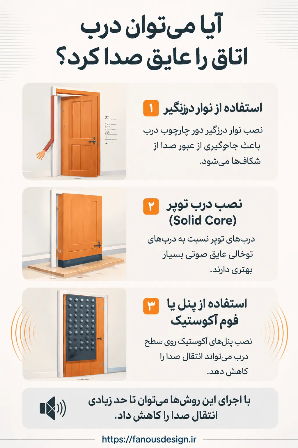 آیا درب اتاقی را می‌توان عایق صدا کرد؟