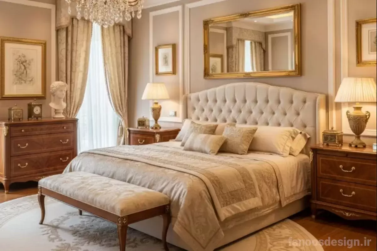 Classic bedroom decoration4 | فانوس دیزاین تولید کننده انواع درب اتاق ، ضد سرقت، درب ورودی و ضد آل