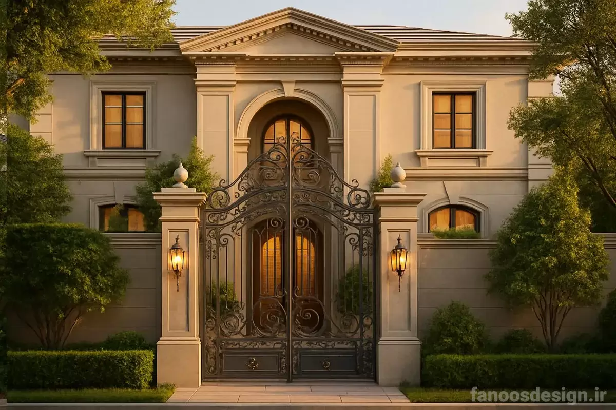 Classic metal patio door 2 | فانوس دیزاین تولید کننده انواع درب اتاق ، ضد سرقت، درب ورودی و ضد آل