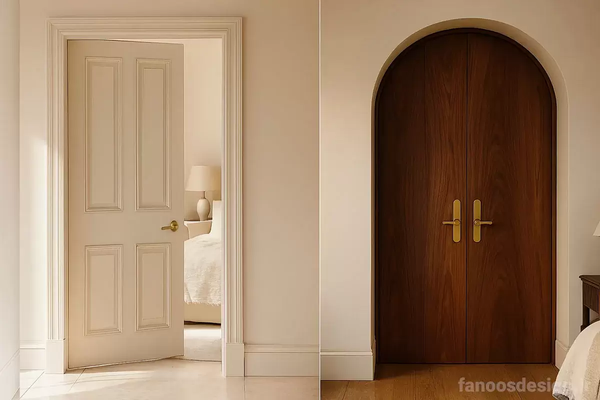 تفاوت درب سفید کلاسیک و درب گردویی؛ کدام انتخاب برای خانه شما بهتر است؟ 2 درب کلاسیک سفید و گردویی