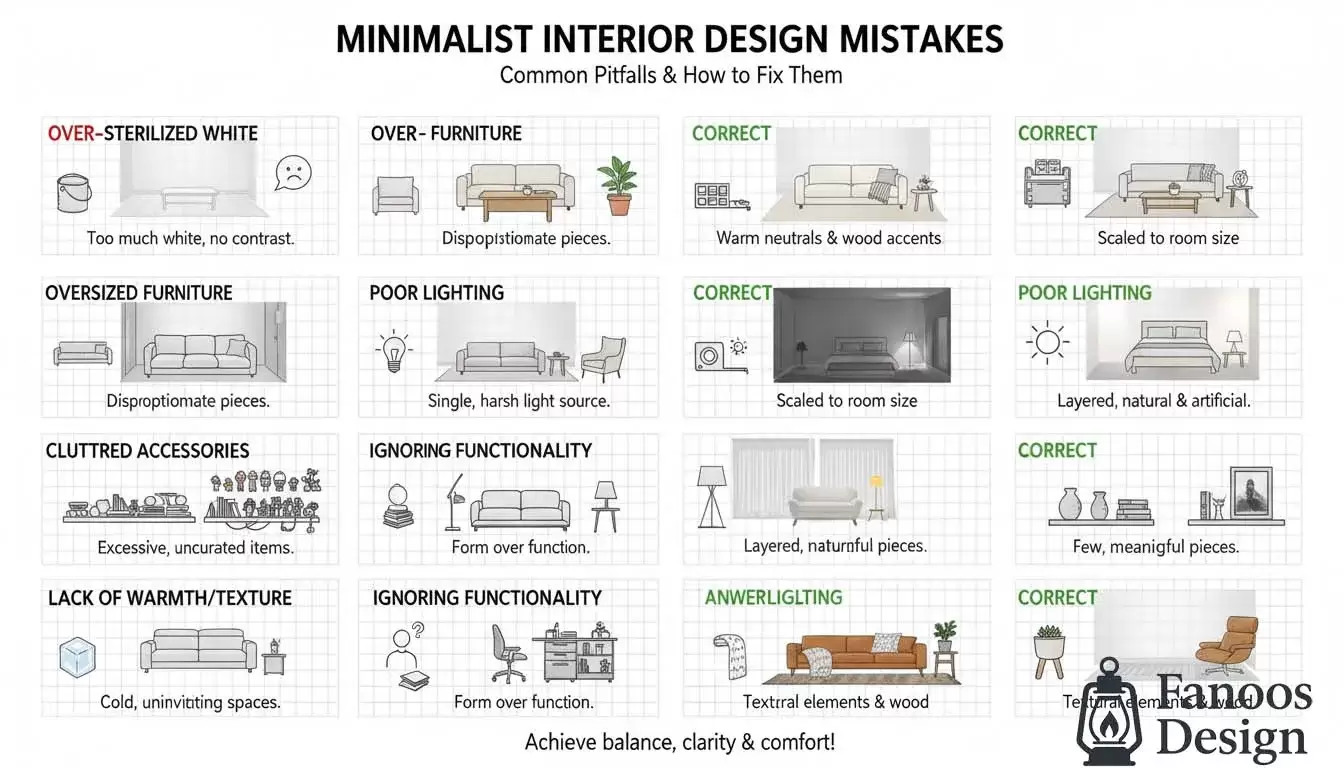 Common mistakes in minimalist decoration 3 | فانوس دیزاین تولید کننده انواع درب اتاق ، ضد سرقت، درب ورودی و ضد آل