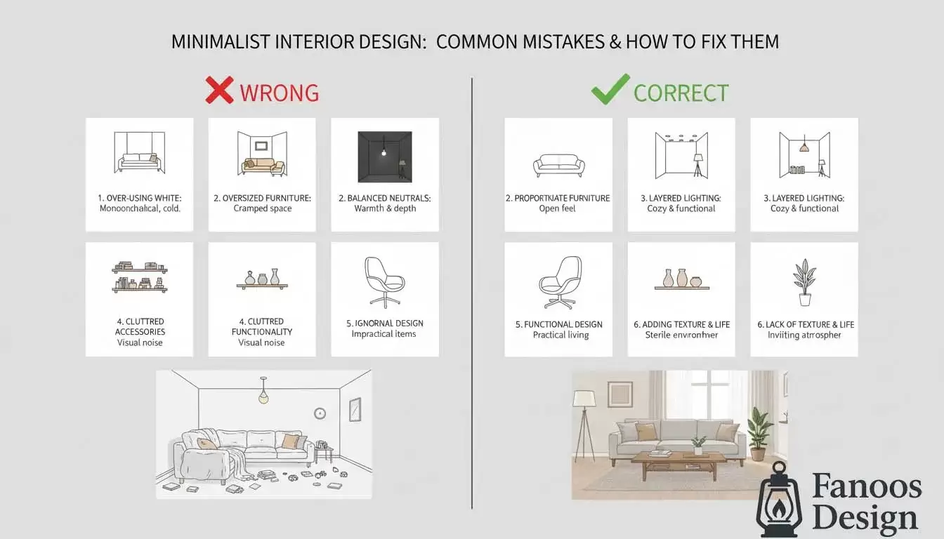 Common mistakes in minimalist decoration 4 | فانوس دیزاین تولید کننده انواع درب اتاق ، ضد سرقت، درب ورودی و ضد آل