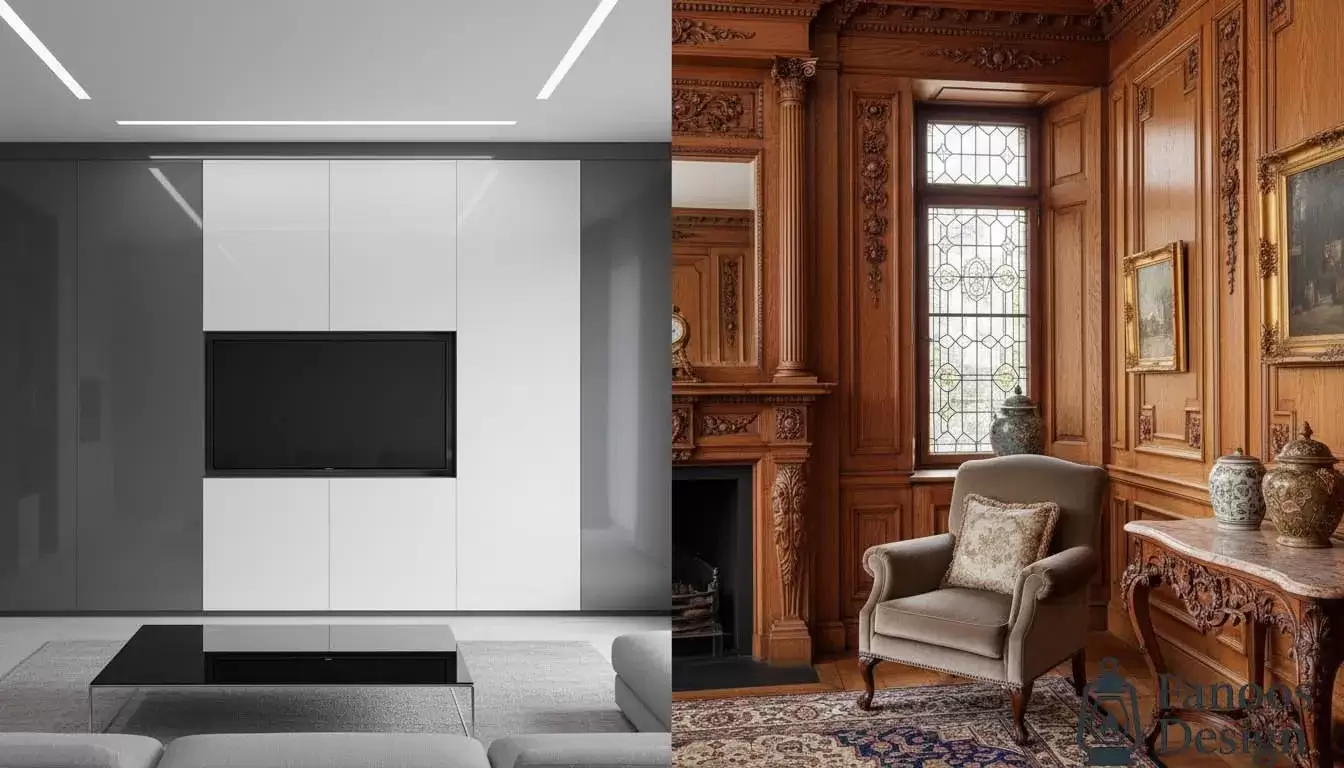 Comparing modern and classic kitchen cabinets 3 | فانوس دیزاین تولید کننده انواع درب اتاق ، ضد سرقت، درب ورودی و ضد آل