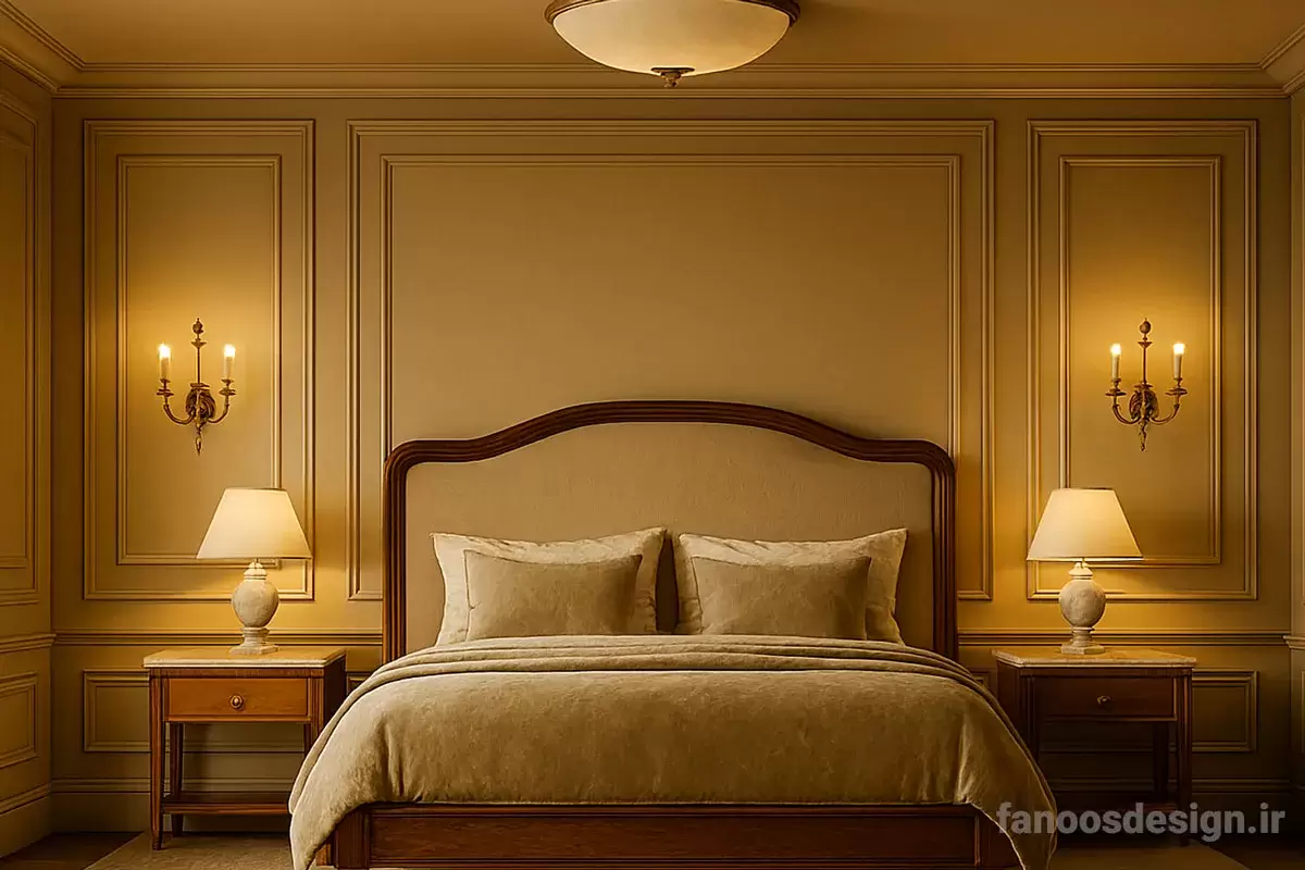 Neoclassical bedroom 4 | فانوس دیزاین تولید کننده انواع درب اتاق ، ضد سرقت، درب ورودی و ضد آل