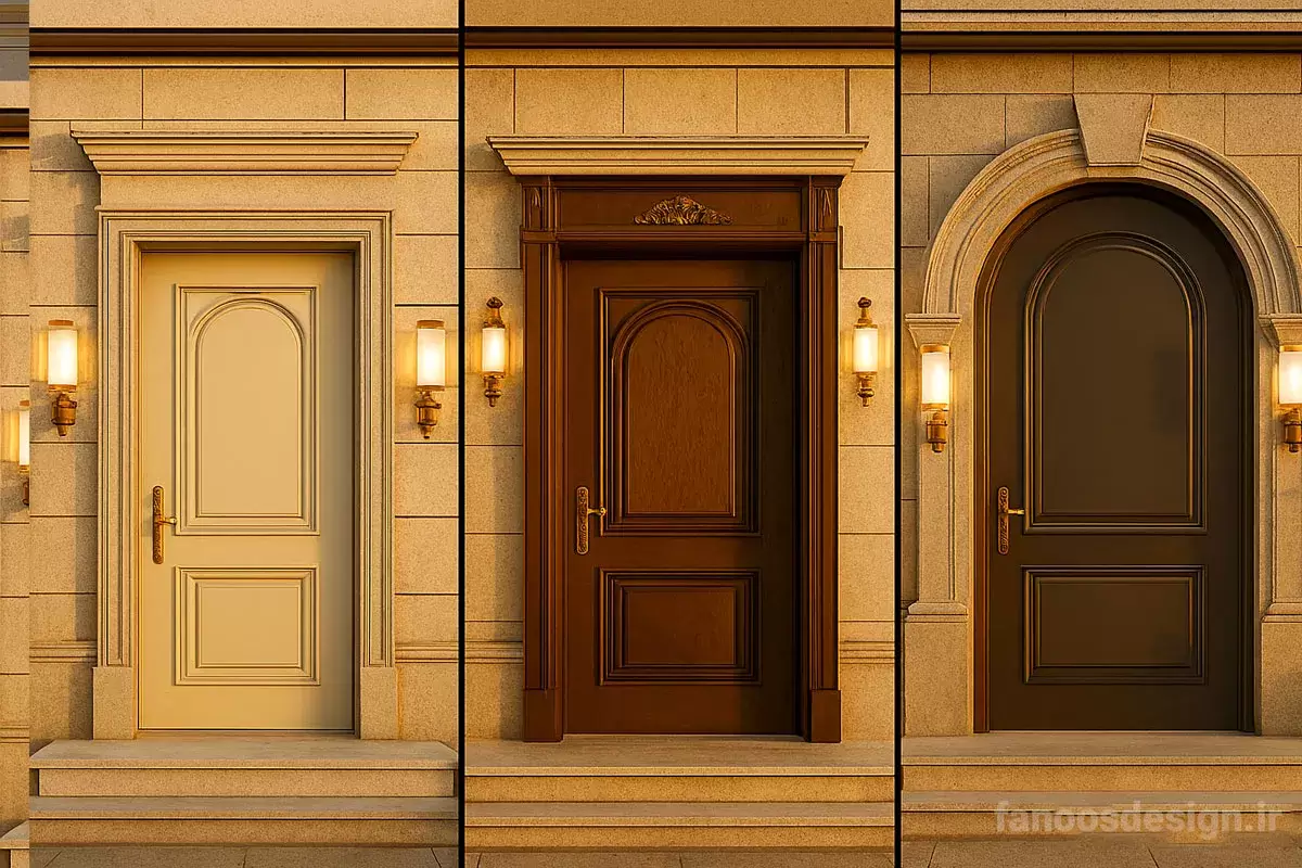 Neoclassical entrance door 4 | فانوس دیزاین تولید کننده انواع درب اتاق ، ضد سرقت، درب ورودی و ضد آل