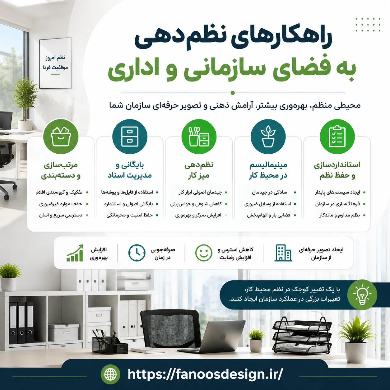 راهکارهای سازماندهی و نظم‌دهی فضای اداری