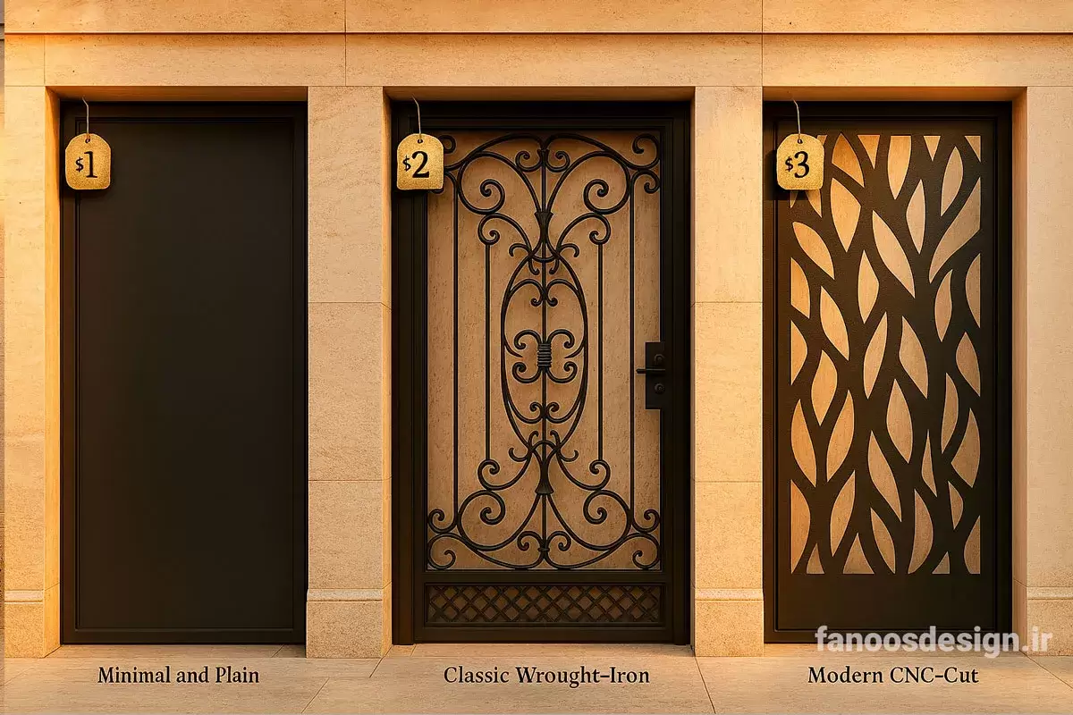 Price of iron yard door 4 2 | فانوس دیزاین تولید کننده انواع درب اتاق ، ضد سرقت، درب ورودی و ضد آل