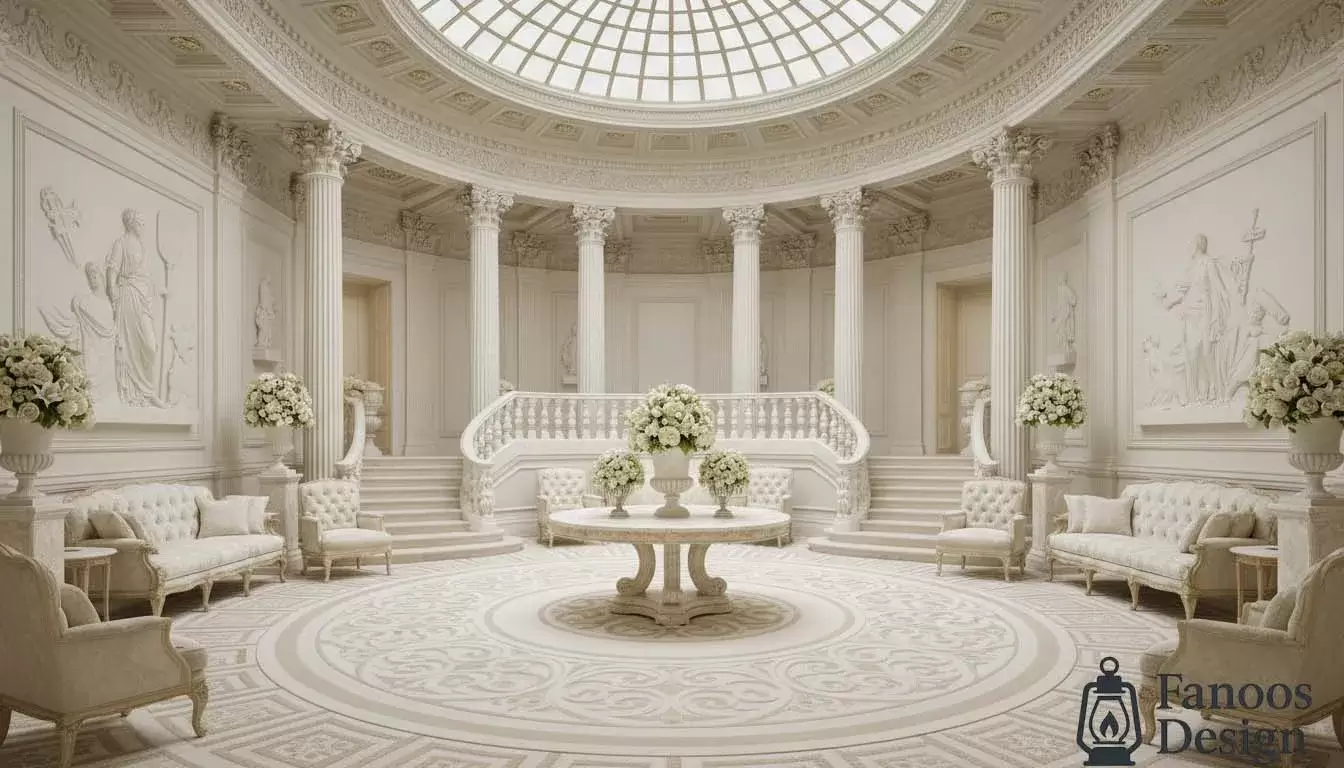 بهترین رنگها در دکوراسیون نئوکلاسیک؛ راهنمای کامل انتخاب رنگ طوسی، سفید، کرم و طلایی ملایم 3 The best colors in neoclassical decoration 1 | فانوس دیزاین تولید کننده انواع درب اتاق ، ضد سرقت، درب ورودی و ضد آل