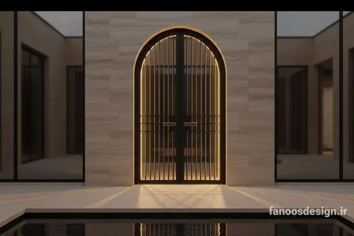 درب آهنی حیاط برای ویلا