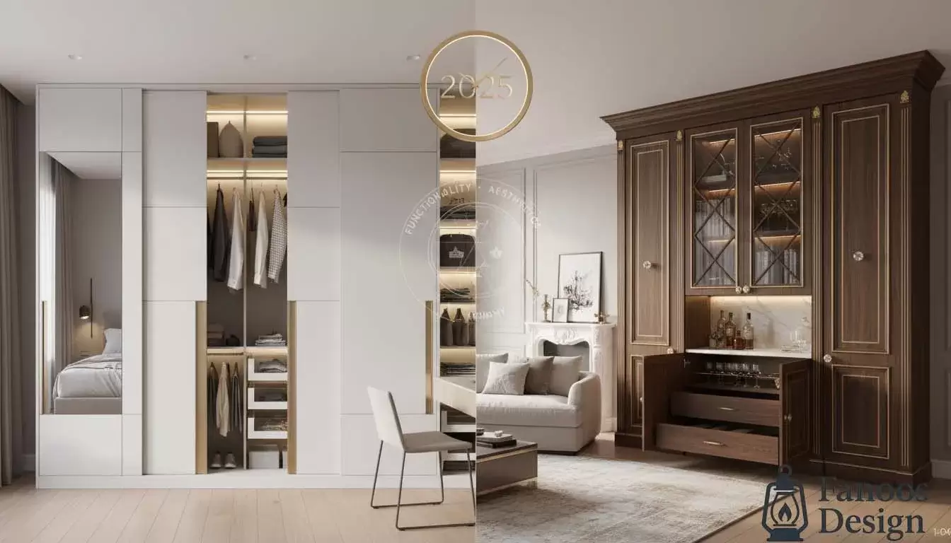 The best wardrobe models for bedrooms and living rooms in 1404 1 | فانوس دیزاین تولید کننده انواع درب اتاق ، ضد سرقت، درب ورودی و ضد آل
