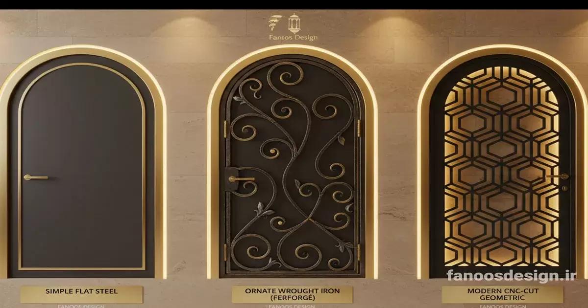 تفاوت درب آهنی ساده، فرفورژه و CNC؛ کدام مدل برای حیاط بهتر است؟