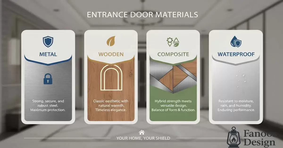 انواع متریالهای درب ورودی؛ فلزی، چوبی، ترکیبی یا ضدآب؟ کدام بهتر است؟ 1 انواع متریالهای درب ورودی؛ فلزی، چوبی، ترکیبی یا ضدآب؟ کدام بهتر است؟