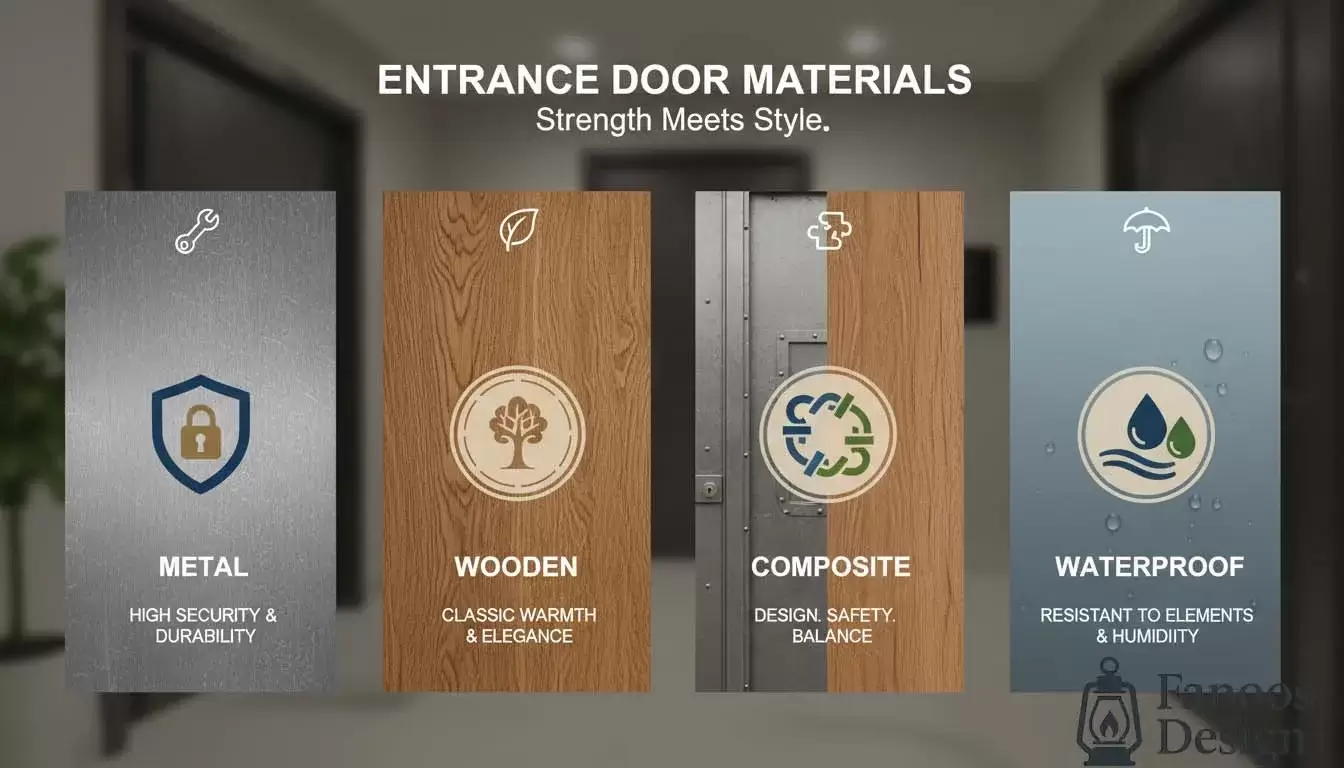 انواع متریالهای درب ورودی؛ فلزی، چوبی، ترکیبی یا ضدآب؟ کدام بهتر است؟ 3 Types of entrance door materials 3 | فانوس دیزاین تولید کننده انواع درب اتاق ، ضد سرقت، درب ورودی و ضد آل