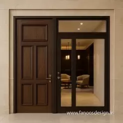 درب لابی هتل مدرن – طراحی لوکس و مقاوم برای ورودی هتل‌های ۴ و ۵ ستاره