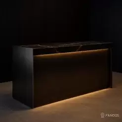 کانتر پذیرش هتل مدل Steel Black (استیل مشکی مات)