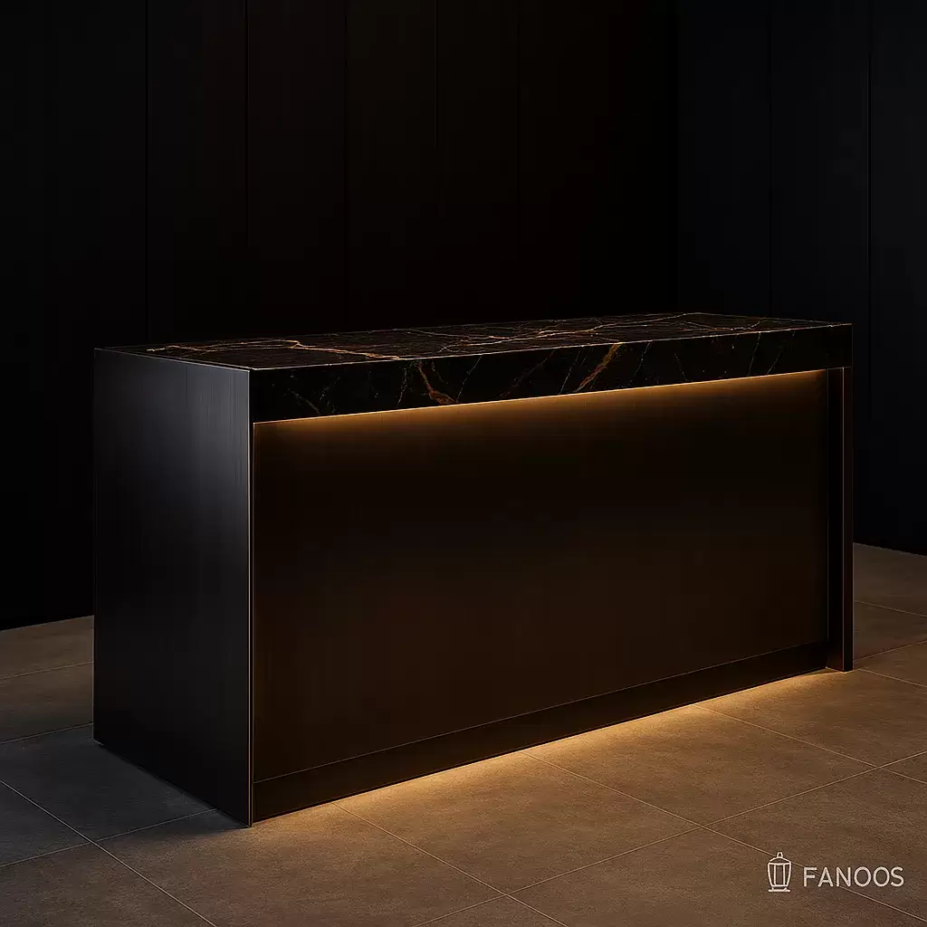 کانتر پذیرش هتل مدل Steel Black (استیل مشکی مات) 1 کانتر پذیرش هتل مدل Steel Black (استیل مشکی مات)