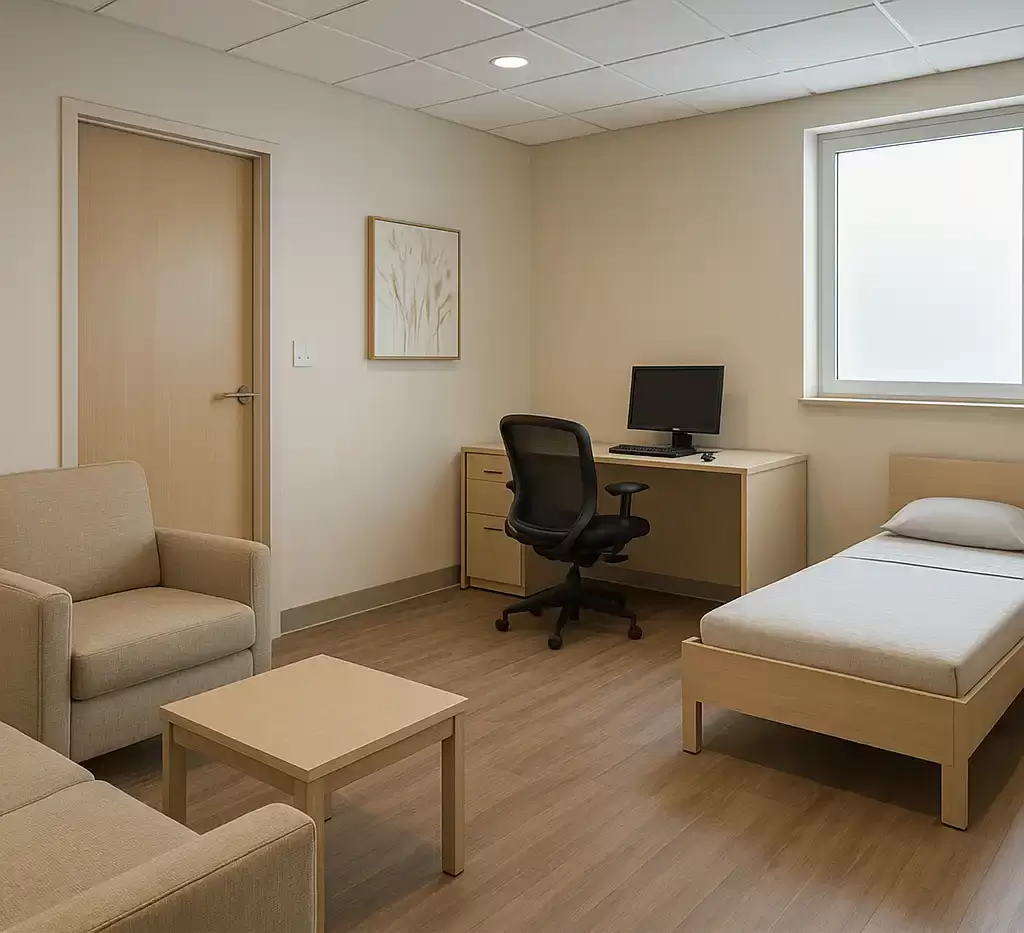 طراحی اتاق پزشکان و استراحت‌گاه کادر درمان