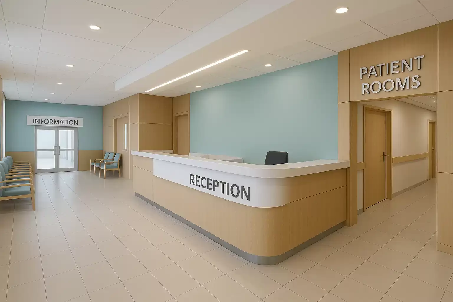طراحی لابی و پذیرش بیمارستان