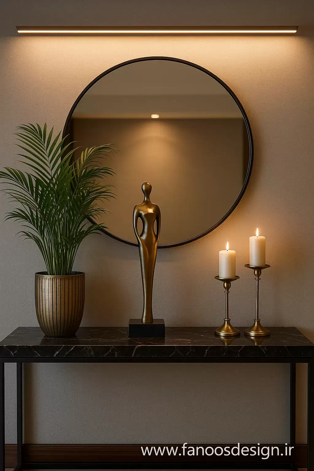 اکسسوری‌های میز کنسول و میز وسط لابی هتل