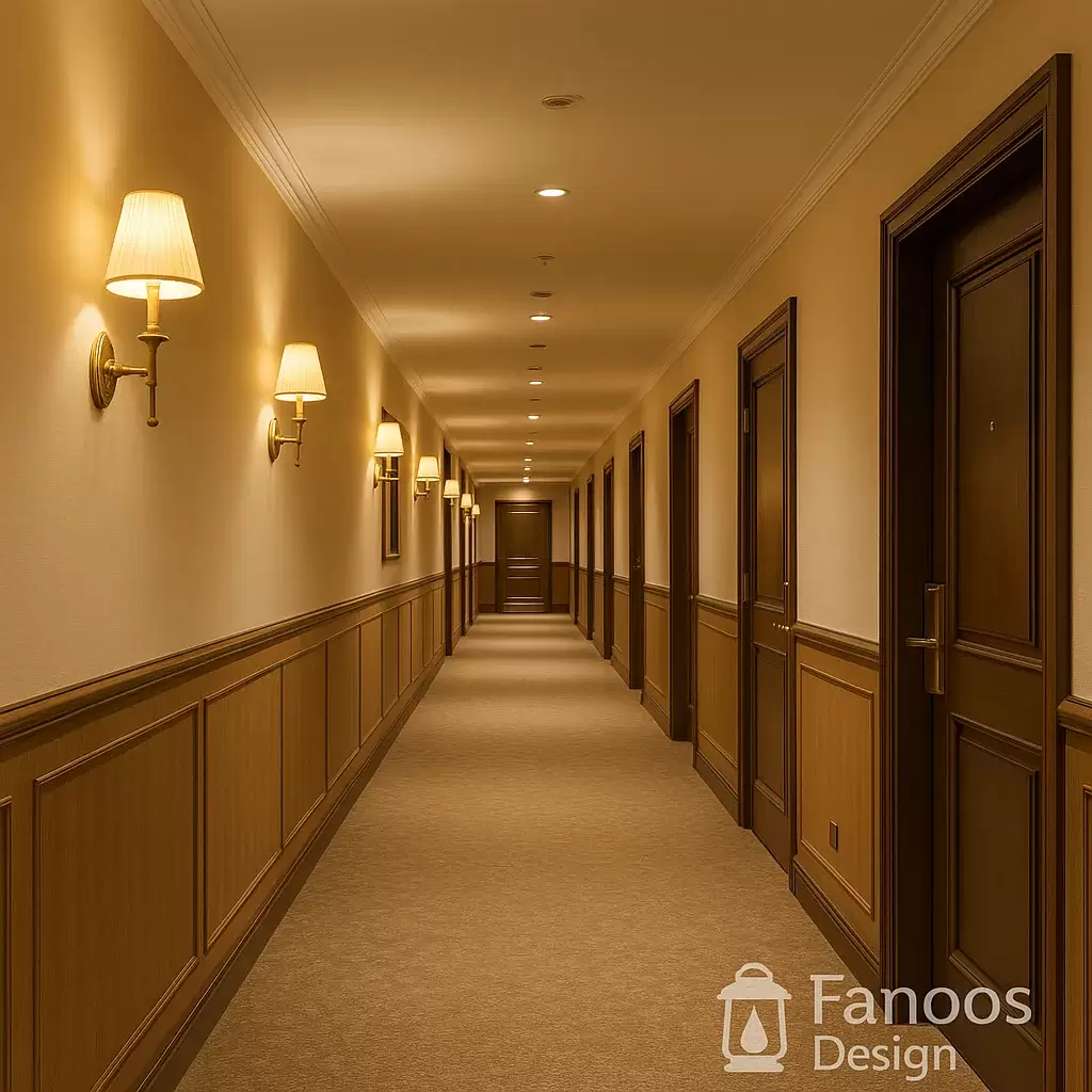 رنگ‌بندی مناسب راهرو هتل؛ پالت رنگ حرفه‌ای برای فضاهای آرام، لوکس و استاندارد