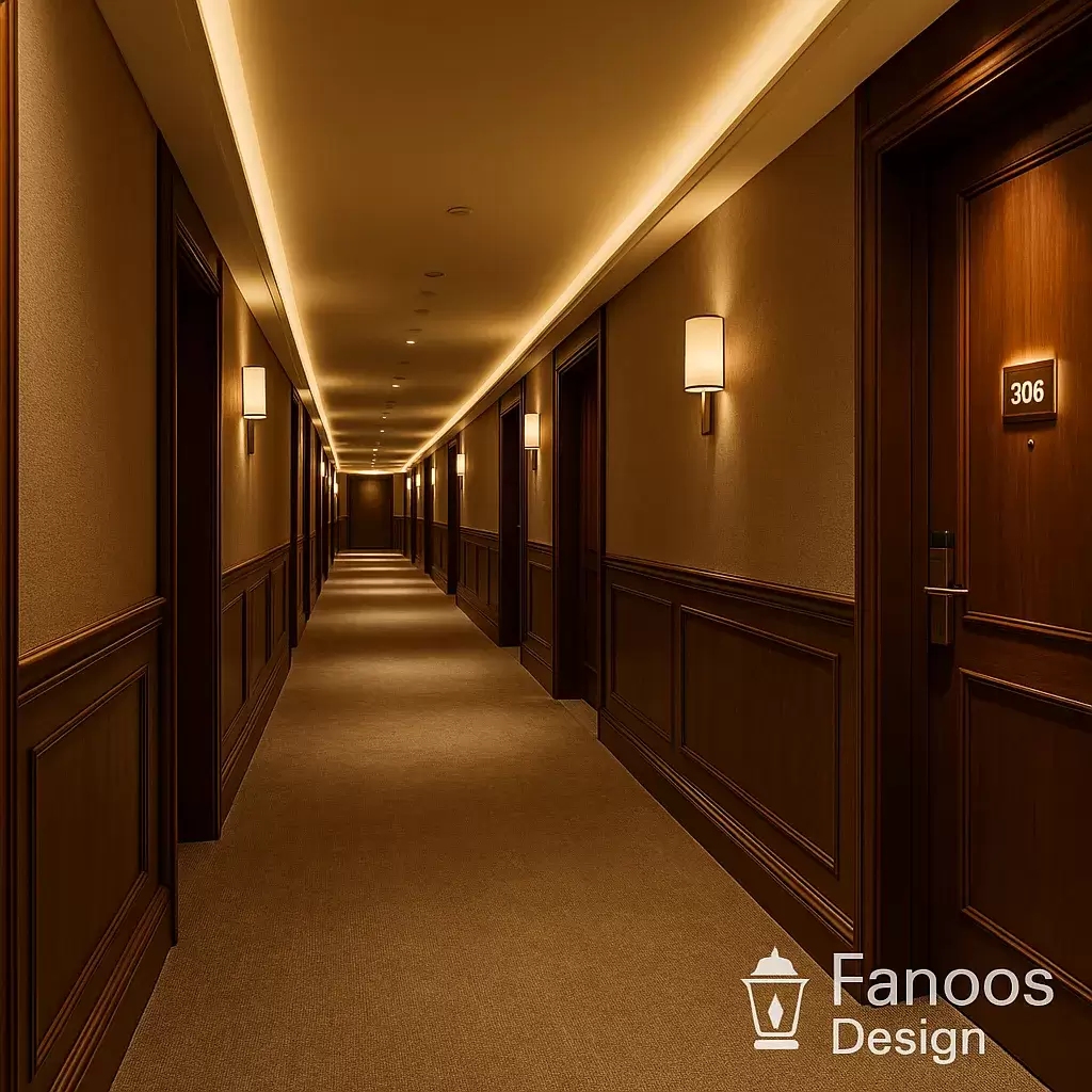 اکسسوری هتل؛ راهنمای کامل انتخاب، طراحی و چیدمان اکسسوریهای هتلی 19 طراحی راهرو هتل؛ راهنمای جامع برای ساخت راهرویی شیک، ایمن و هماهنگ با استانداردهای هتلداری