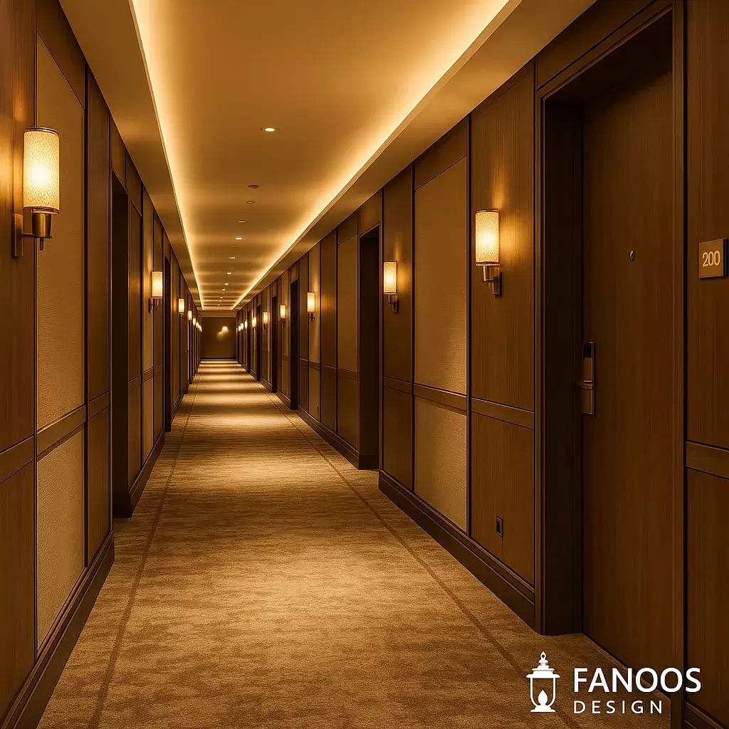 نورپردازی راهرو هتل؛ کامل‌ترین راهنما برای انتخاب نور استاندارد، آرام و لوکس